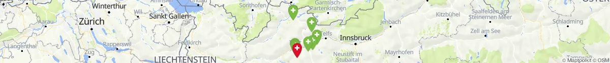 Kartenansicht für Apotheken-Notdienste in der Nähe von Bichlbach (Reutte, Tirol)